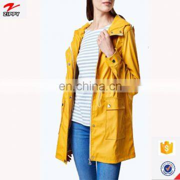 Women's Winter Outwear Yellow Color Ladies Warm Parka Hooded Jacket Coat photo-4