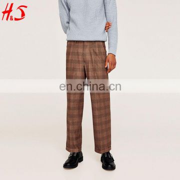 OEM Service Custom High Quality Pants Fashion Checked Mens Trousers