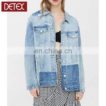 Light Blue Oversize Custom Women Denim Jacket