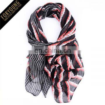 navy blue rope striped print scarf