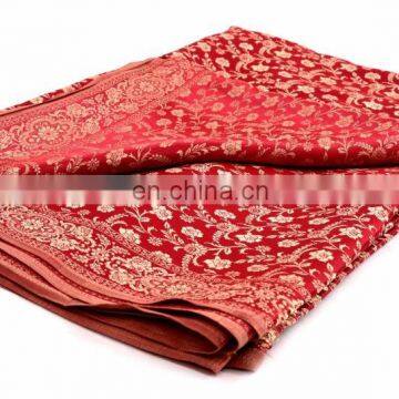 Indian Ethnic Tassar Silk Black Handcrafted Saree Sari Ethnic Craft Fabric