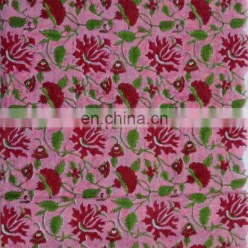 Pure Cotton Hand Block Print Floral Fabric Cotton Fabric Jaipuri Sanganeri Fabric wholesaler from India