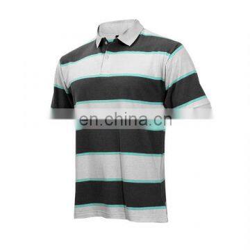 Custom 100% Cotton Yarn Dyed Stripe Polo Shirt for Men