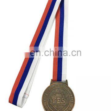 Metal Crafts production zinc alloy blank gold award metal sport medal with ribbon