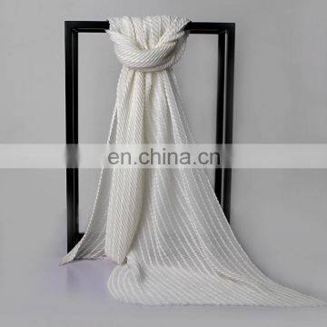 Women Ruched Detail Semi Sheer Soft Simple Casual Scarf