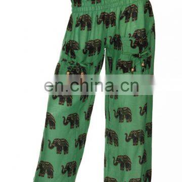 Green Unisex Harem Genie Gypsy Aladdin Pants Secret Santa Elephant Yoga Hippie Boho Alibaba Elastic Trousers Men/Women wholesale