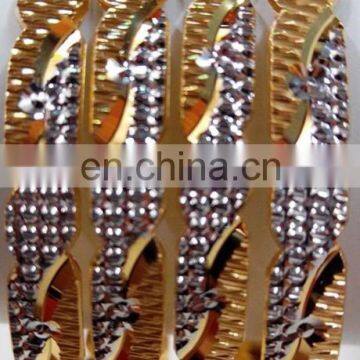 Rhodium bangle bridal jewelry manufacturer, two tone wedding brass bangle jewellry exporter