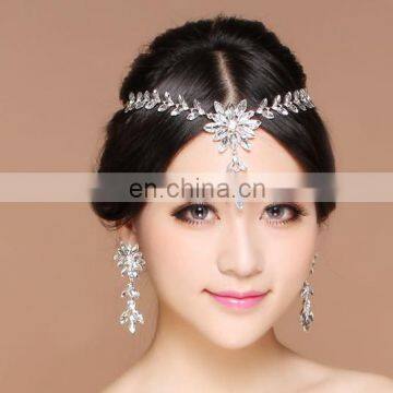 Luxurious Leaf Crystal Bridal Wedding Necklace+earrings+tiara Jewelry Sets Jewelry Wholesale China photo-4