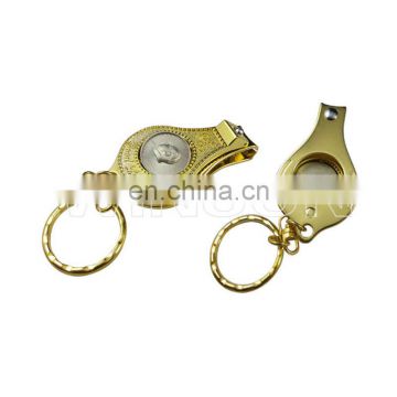 Custom gold metal nail clipper keychains wholesale