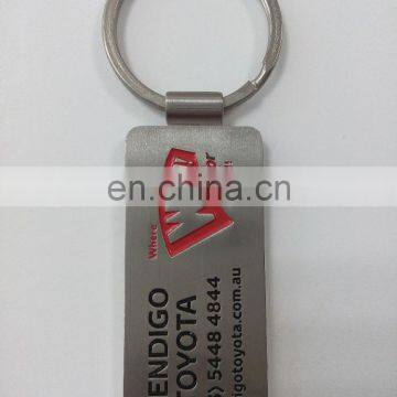 zinc alloy casting shiny silver plated key chain customized double sided key chain with specific logo