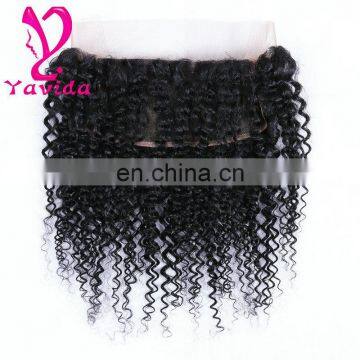 Wholesale Unprocessed Virgin Brazilian Kinky Curly Hair 360 Lace Frontal Closure Curly Kinky Hair Weave with baby hair