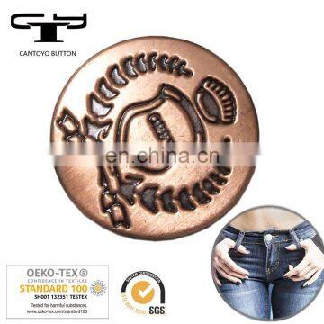 nickel free and eco friendly vintage metal material silver alloy denim jeans button and rivet
