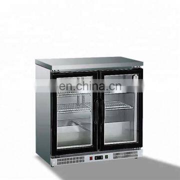 Stainless Steel Three Door Glass Showcase Back Bar Cooler Electric Beer Cooler photo-3