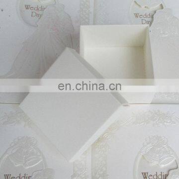 Natural white square paper cardboard jewelry box