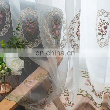 2020 new window screen white embroidery modern simple wholesale custom sheer curtains with yarn