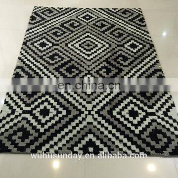 Machine Knitted Micro Fiber Rug With Polyester Pile M151 Blue photo-4