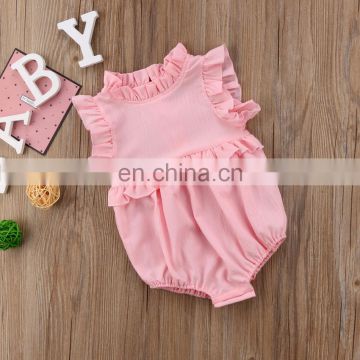 2018 Baby summer walk rompers baby girl lace flower jumpsuit