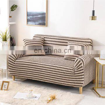 China Manufacturer Latest Design Seersucker Couch Protector Spandex Elastic Stretch Universal Sofa Cover For Home Decor photo-7