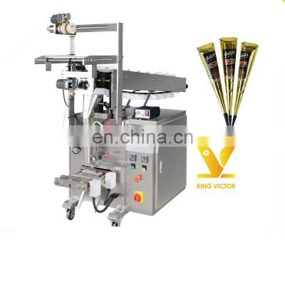 Small vertical henna paste cones packing machine with lowest price