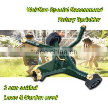 (8-20601) Competitive price green 3 arms rotating sprinkler, rotate sprinkler, rotation sprinkler