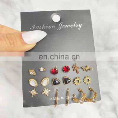 Multiple styles gift earing temperament tassel sets stud girl earring set