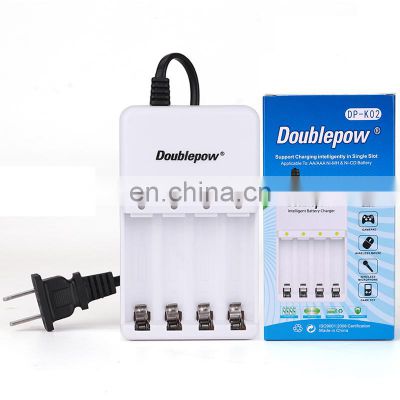 Doublepow K02 Super power AC 100-240V 4 slots Ni-MH Ni-CD 1.2V AAA AA battery charger with LED Indicator