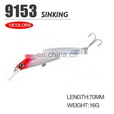 2021 High Quality New Design 70mm 16g Sinking Fish Bait Fishing Equipment Luminous Fishing Minnow photo-2