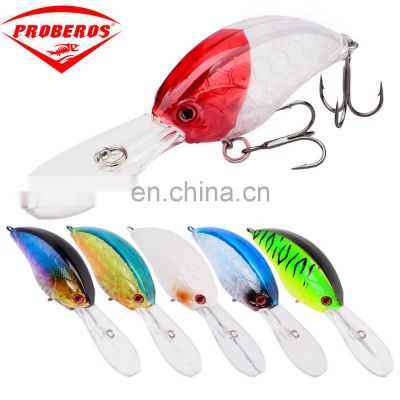 Luya bait 6 color plastic hard  rock 9cm/12g sea fishing freshwater bionic artificial bait crank lure