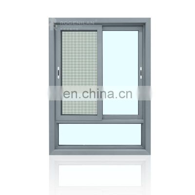 ROGENILAN 140 series clear glass aluminum sliding window with security bars