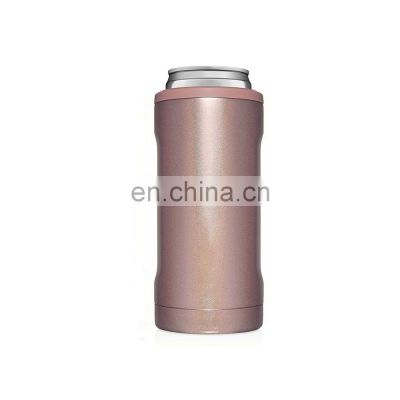 double wall cola beer sublimation metal glitter slim can cooler stainless steel assorted package