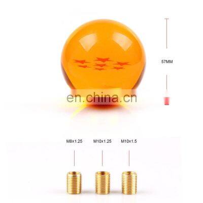 AUSO Universal Auto Parts Racing Cars Acrylic Crystal JDM 54mm 7 Star Orange Ball Gear Knob For Universal Car