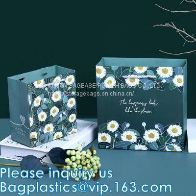 Cheap Luxury Shopping Carrier Thick Blue Kraft Paper Gift Bags With Rope Handles,carrier Paper Bags for Perfume Packing photo-3