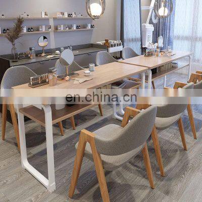 Beauty Salon Station White Nail Studio Furniture Velvet Manicure Table And Chair Set photo-4