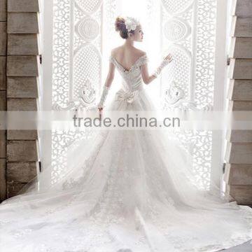 C71652A New Model Sexy Lace Ball Grown Wedding Dress photo-2
