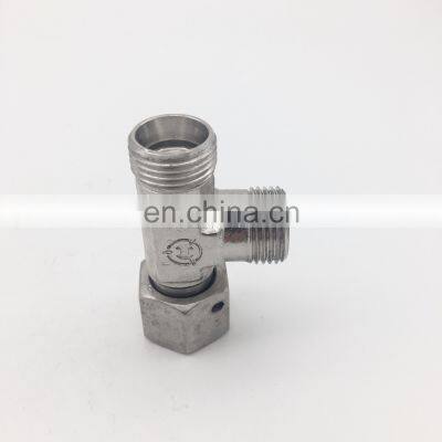 3/8 to 1/2 hydraulic adapter Tee compression fitting metal male straight  pipe fittings