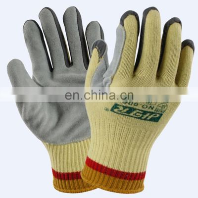 Aramid Fiber Fire Proof Heat BBQ Split Cow Leather Anti Cut Resistant Safety Work Gloves