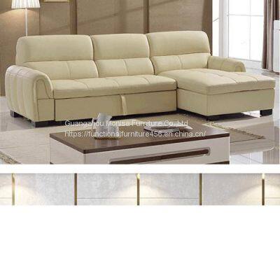 Folding Sofa Bed Modern Minimalist Functional Corner Combination Leather Art Living Room Furniture Storage Sofa Bed photo-2