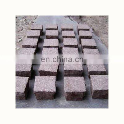 Red Porphyry Cube stone cobble stone paving stone