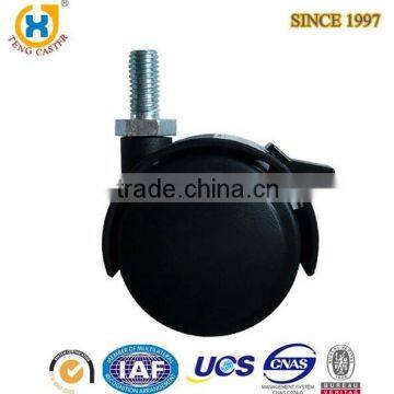 2-inch Dual Wheel Nylon small furniture casters with Brake