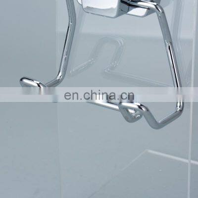 Powerful Vacuum Suction Cup Double Hooks Holder for Towel Robe and Loofah-Steel Double Hook for Bathroom and Kitchen Chrome photo-5