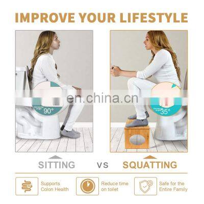 Bathroom Squatting Urinal Adjustable Bamboo Squatting Toilet Stool photo-4