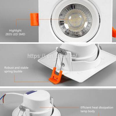 Led Downlight 7w 9w 12w 4inch Recessed Square Round Led Adjustable Ceiling Downlight