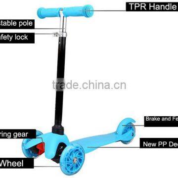 2015 new CE EN71 3 wheel folding manual pedal push 120/80mm kids kick scooter                        
                                                Quality Choice