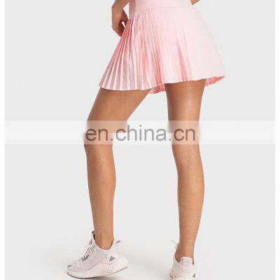 New Style Wholesale Custom High Waist Cool Fabric 2-In-1 With Side Pocket Shorts Pleated Tennis Skirts For Women Sport Yoga Wear photo-3