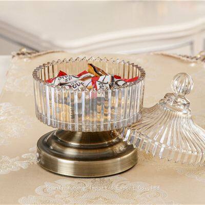 Wholesale Luxury Vintage Crystal Colorful Glass Candy Jars Storage Jar Candle Container With Lid For Festival Use photo-4