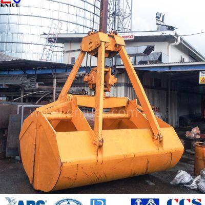 Enjue Single Rope Grapple Single Line Grab Bucket  Electric Hydraulic Ship Grab Motor Hydraulic Marine Cargo Grab Bucket Dual Scoop Grab for Deck Crane