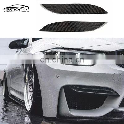 F82 F80 carbon fiber front bar top corner air intake trim front splitter For BMW M4 F82 M3 F80