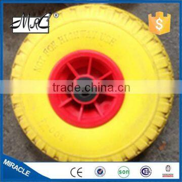 Heavy Duty Small Solid Flat Free Wheelbarrow Wheel PU Foam Wagon Wheel 260x85 3.00-4 photo-4
