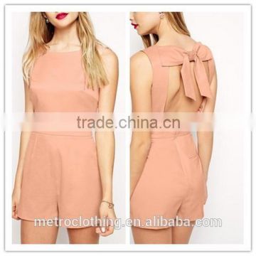 2015 china manufacturer customized fashion ladies sexy pink bib-front romper                        
                                                Quality Choice