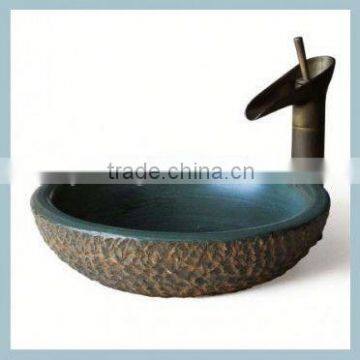 Foshan Supplier Outdoor hand painted ceramic small corner wash basin